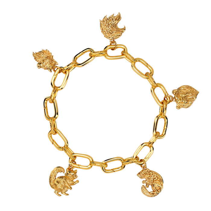 18k Vermeil over Sterling Raccoon Charm