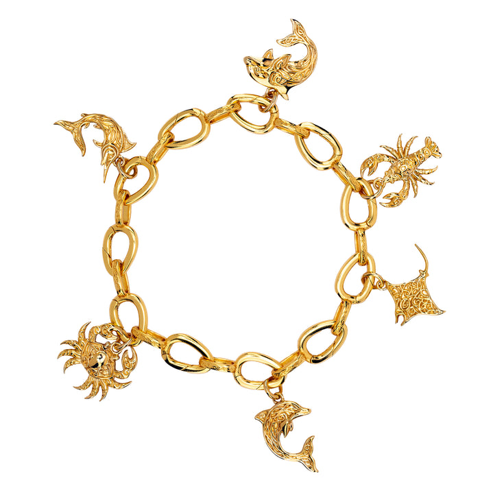 18k Vermeil over Sterling Silver Crab Charm