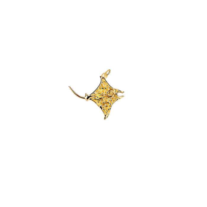 18k Vermeil over Sterling Silver Manta Ray Charm