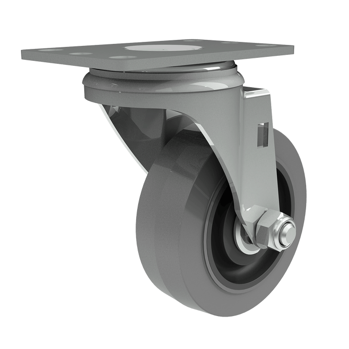 3-1/2-inch Gray rubber wheel Swivel Caster