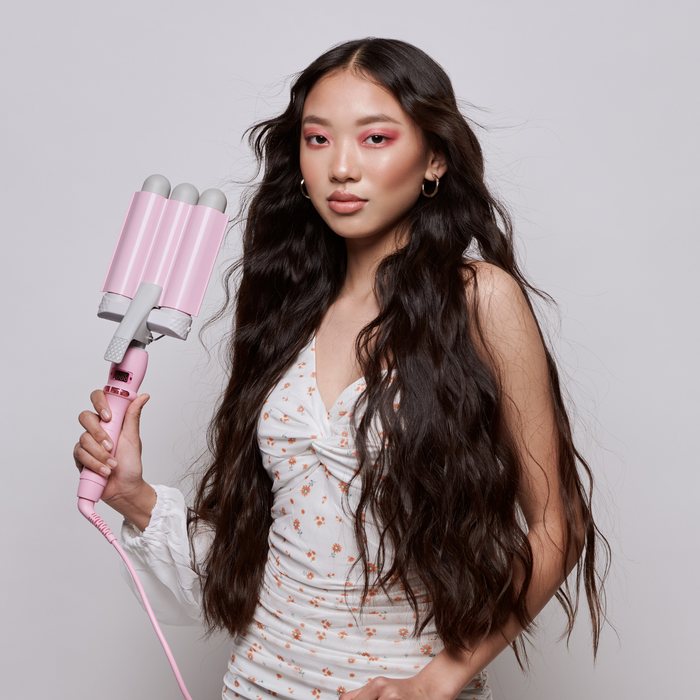 Results of the Mermade PRO Hair Waver - 32mm Pink on model