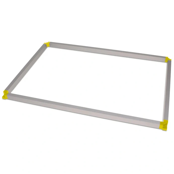 Rectangular frame with yellow corners on a white background