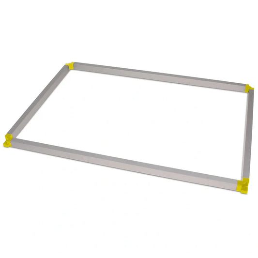 Rectangular frame with yellow corners on a white background