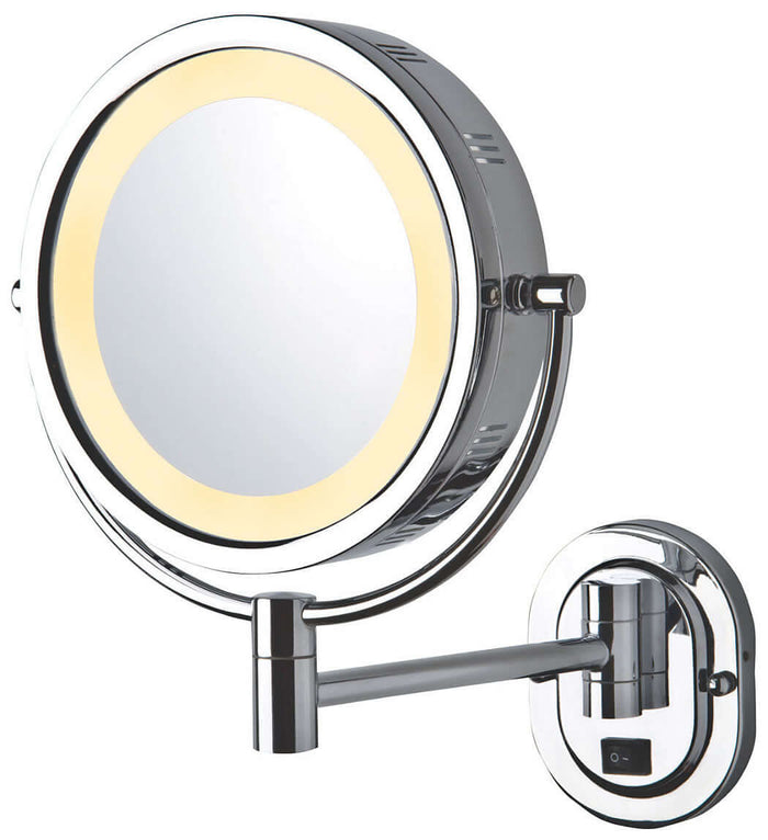 5X/1X Reversible Hardwired Makeup Mirror - Jerdon Style