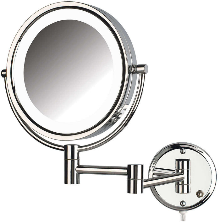 8X/1X LED Reversible Hardwired Makeup Mirror - Jerdon Style