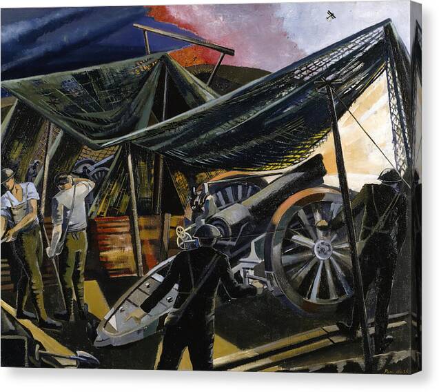 A Howitzer Firing - Canvas Print