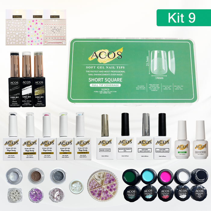 SHORT SQUARE Clear 312 Tips(11 Size 0-10)