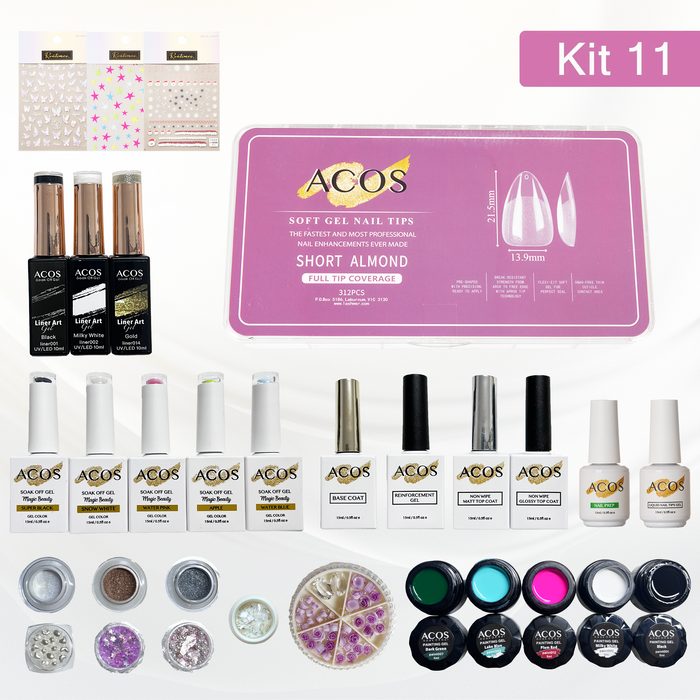SHORT ALMOND Clear 312 Tips(11 Size 0-10)