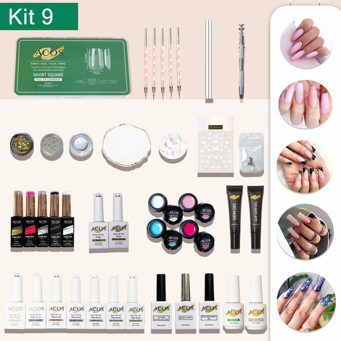 SHORT SQUARE Clear 312 Tips(11 Size 0-10)