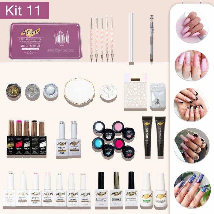 SHORT ALMOND Clear 312 Tips(11 Size 0-10)