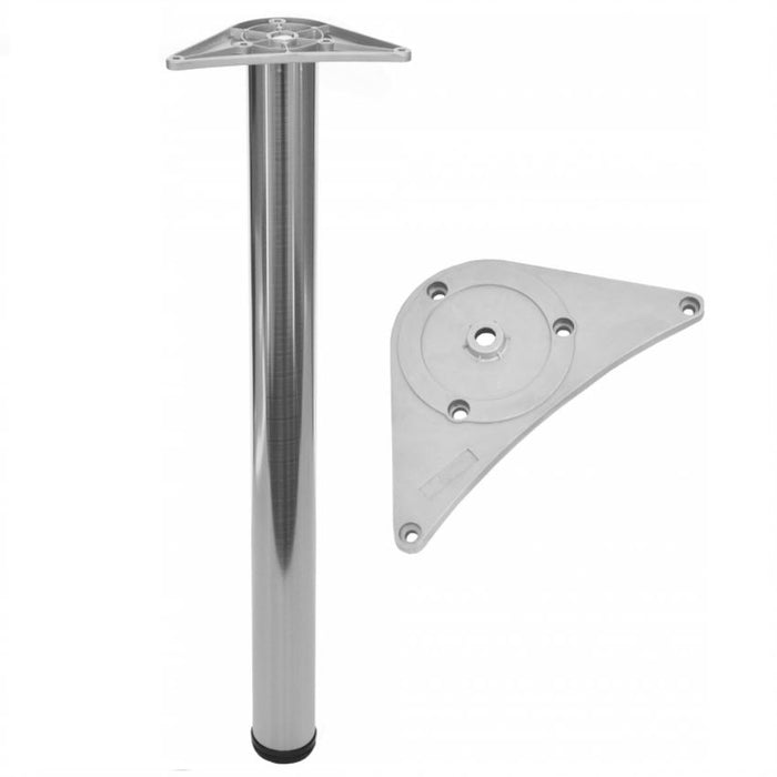 Adjustable Furniture Leg 27-15/16 inch - ZnAl Mounting Plate - Brushed Nickel NTP Brushed Nickel
