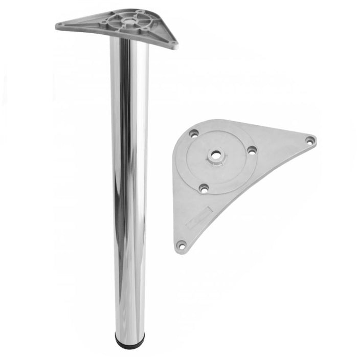 Adjustable Furniture Leg 27-15/16 inch - ZnAl Mounting Plate - Chrome NTP Chrome