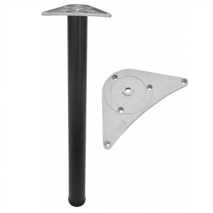 Adjustable Furniture Leg 32-5/16 inch - ZnAl Mounting Plate - Black NTP Black