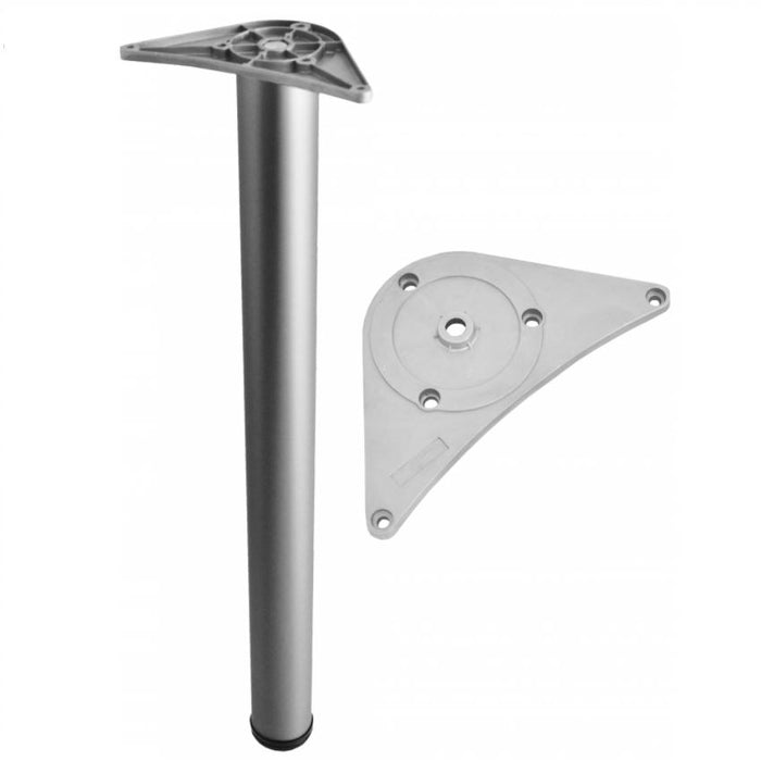 Adjustable Furniture Leg 43-5/16 inch - ZnAl Mounting Plate - Aluminum NTP Aluminum