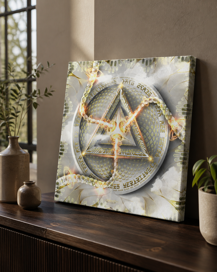 Aeonian Agape — stretched canvas print — studio-lifestyle