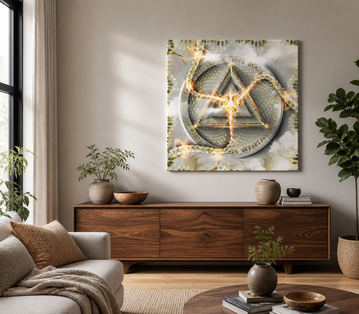 Aeonian Agape — stretched canvas print — room-wide