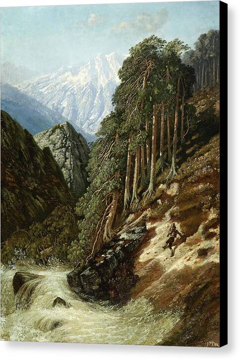 Alpine Landschaft mit Wildbach - Canvas Print