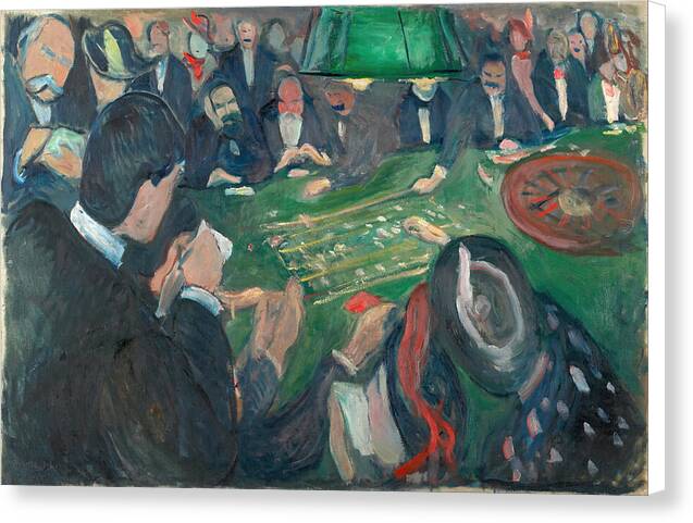 At the Roulette Table in Monte Carlo - Canvas Print