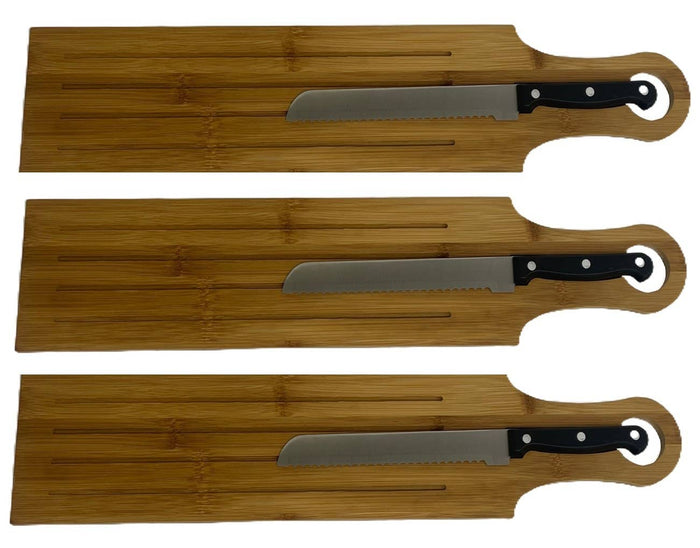 Bamboo Bread Cutting Board with Serrated Knife