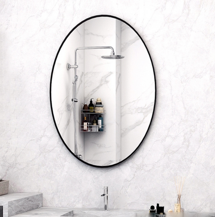 Bathroom Mirror for Wall with Black Frame 600X800mm