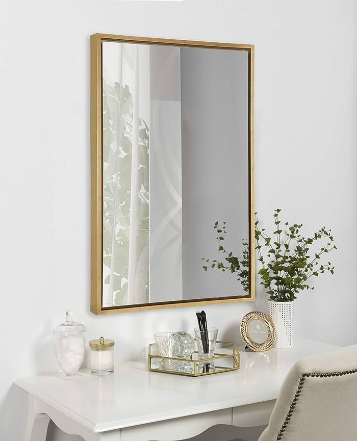 Bathroom Mirror for Wall with Golden Metal Frame 600x800mm