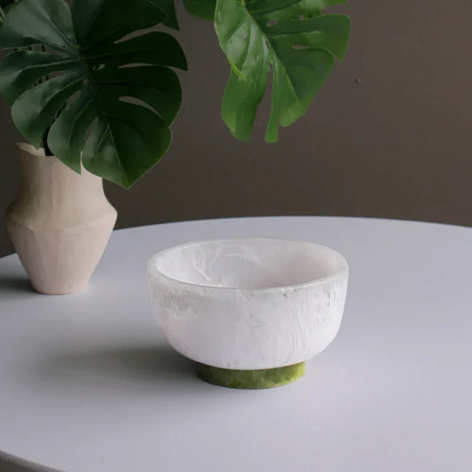 Beatriz Ball Rio Bowl - White with Green Base