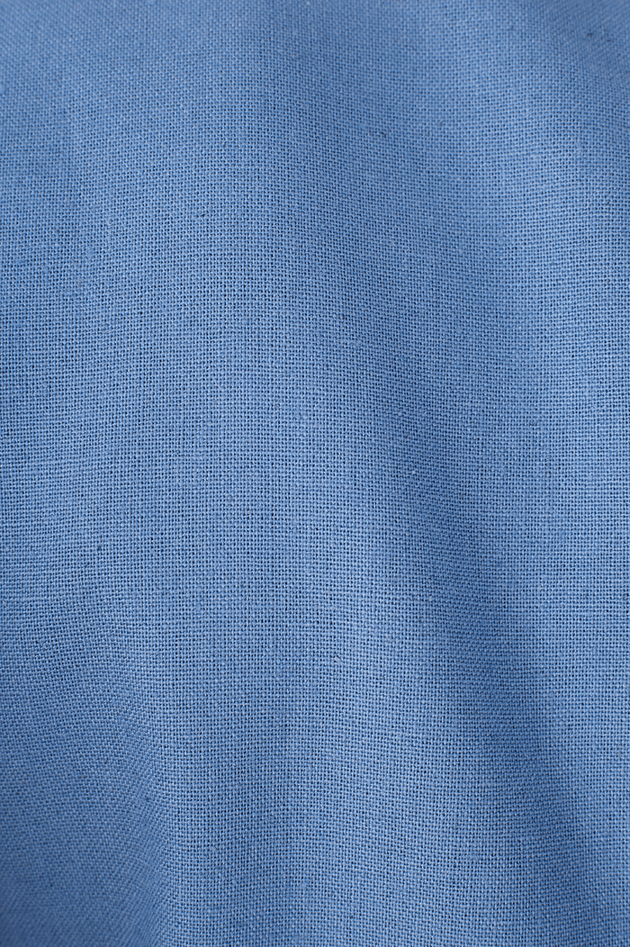 Blue Arpoador Puff Sleeve Wrap Crop Blouse_8