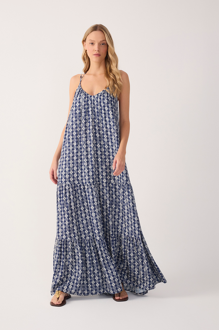 Blue Guarda Sol Tiered Sleeveless Maxi Dress_2