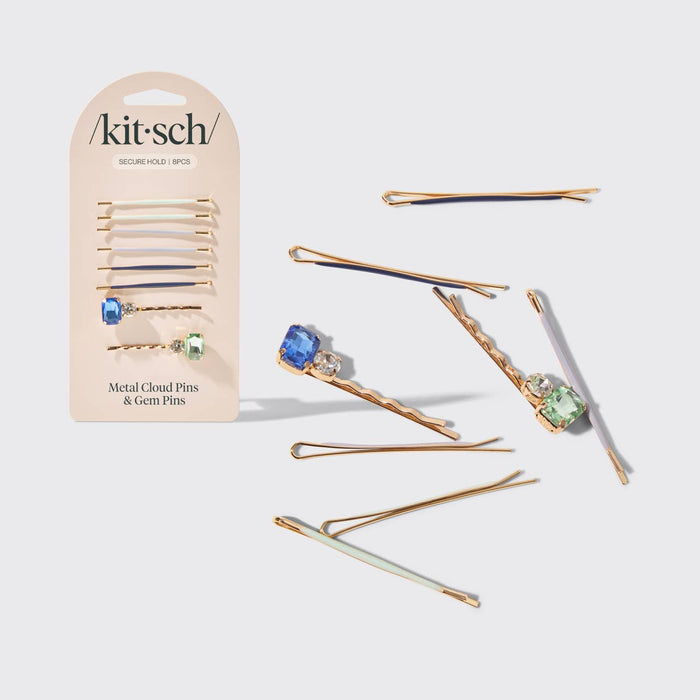 Bobby Pins 8pc Set-Cloud & Gem-Garden Bouquet