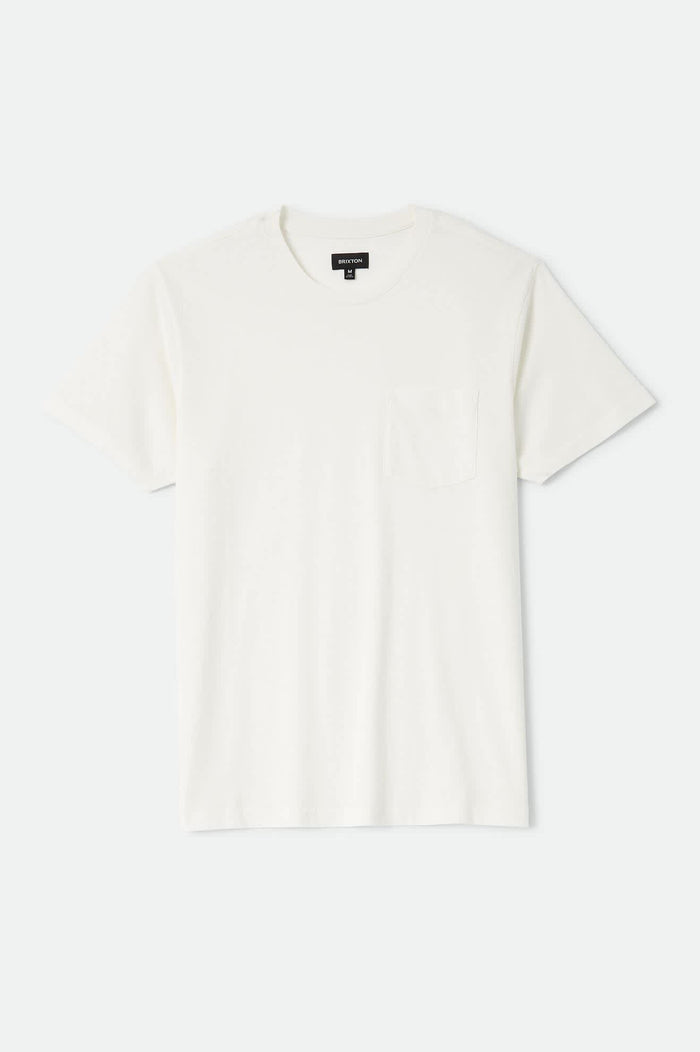 Men's Brixton Baseline Pocket T-Shirt in the color Off White Vintage Wash - Front Product View