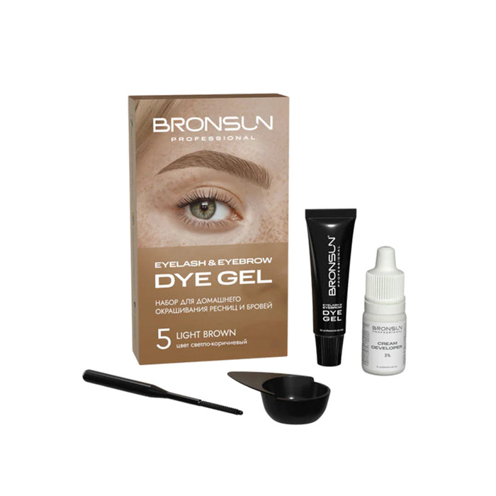 Bronsun Hybrid Lash & Brow Gel Dye Trial Kit - Light Brown #5
