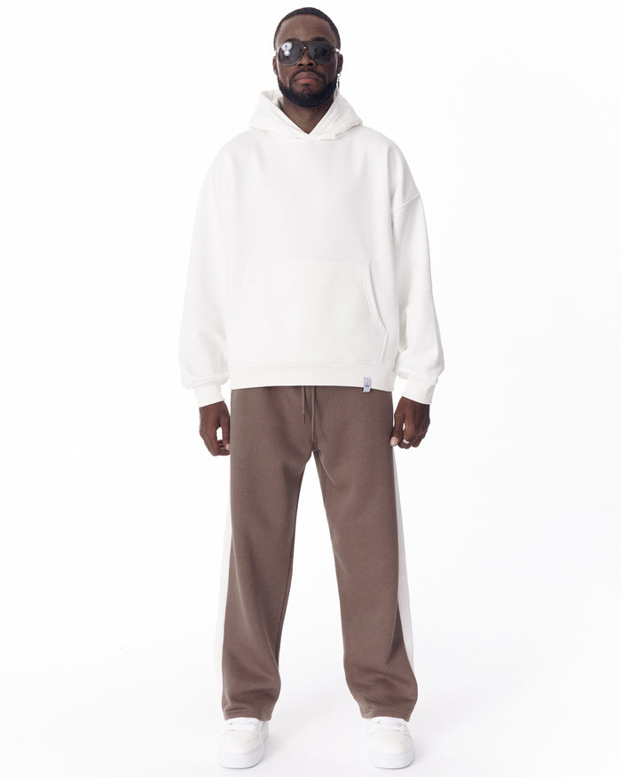 Brown-White Sweatpants With Stripes on Side (2)