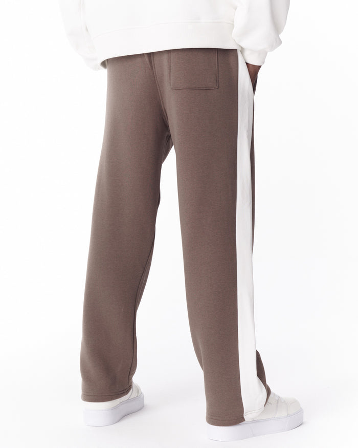 Brown-White Sweatpants With Stripes on Side (6)