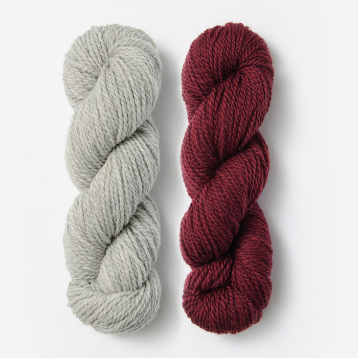 Blue Sky Fibers - Woolstok / XS / S / Grey Harbor & Cranberry Compote