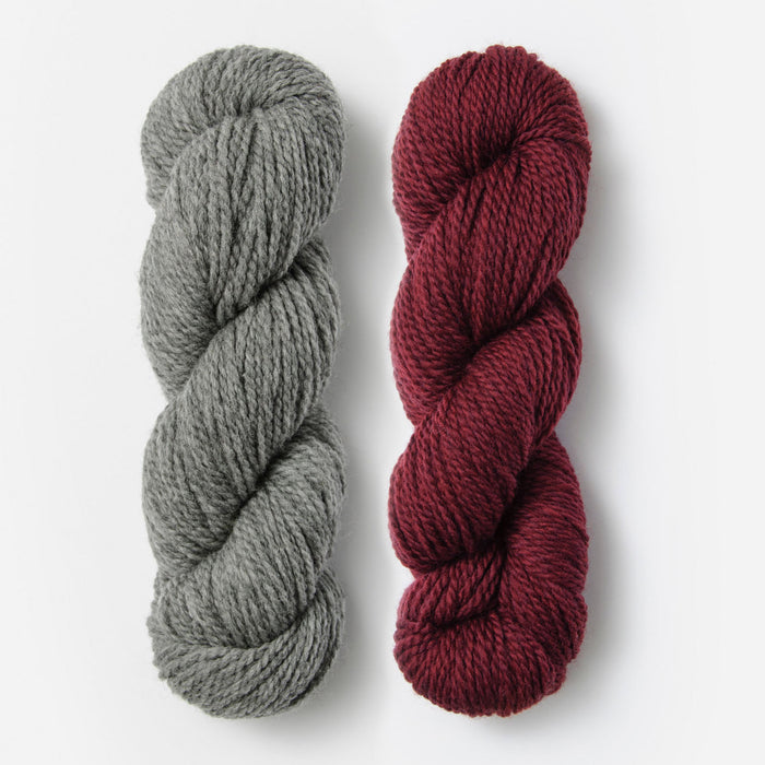 Blue Sky Fibers - Woolstok / XS / S / Storm Cloud & Cranberry Compote