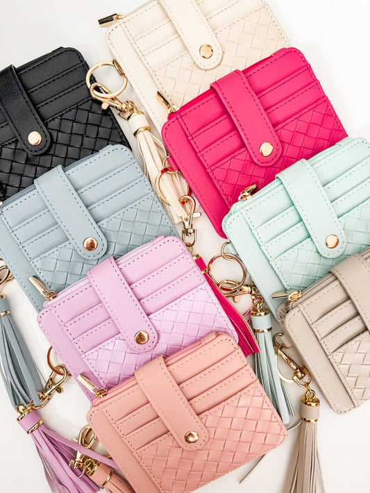Busy Woman Zip Up Card Holder Keychain