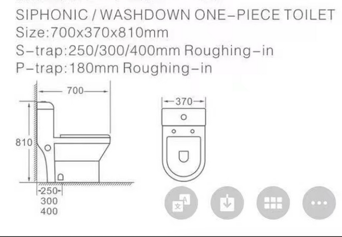 Ceramic One Piece Toilet Bidet, Toilets with Built-in Bidet