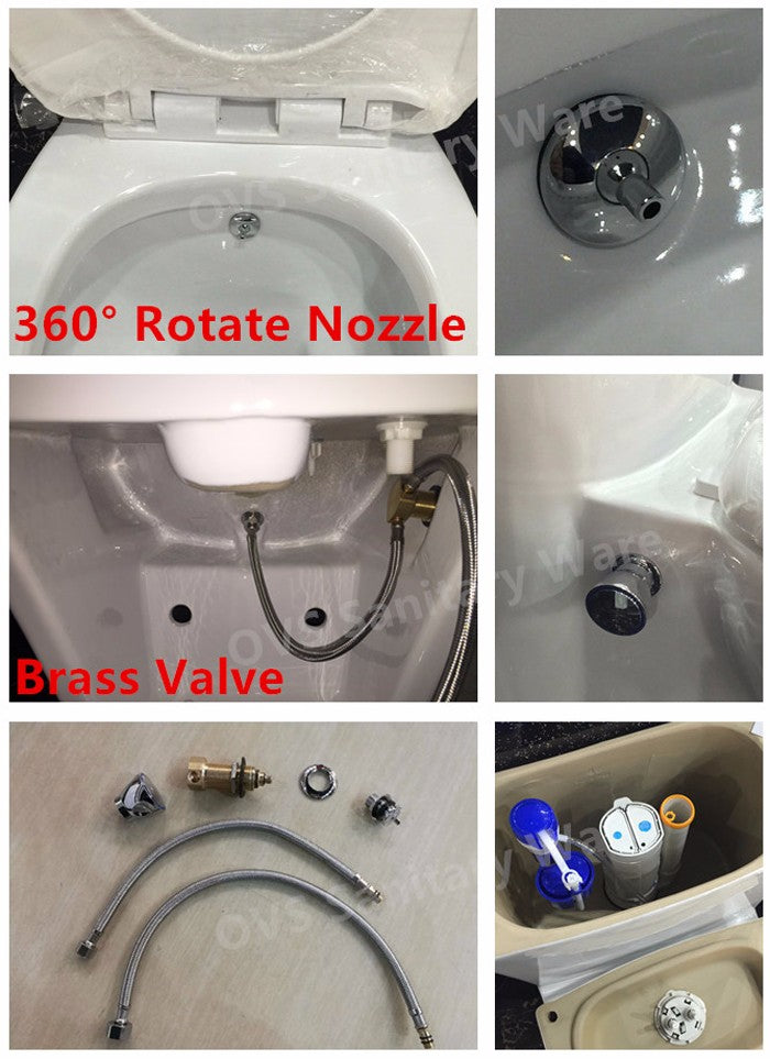 Ceramic One Piece Toilet Bidet, Toilets with Built-in Bidet