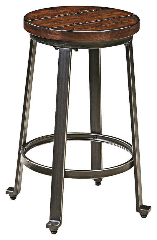 Challiman D307 Rustic Brown 2-Piece Bar Stool Set