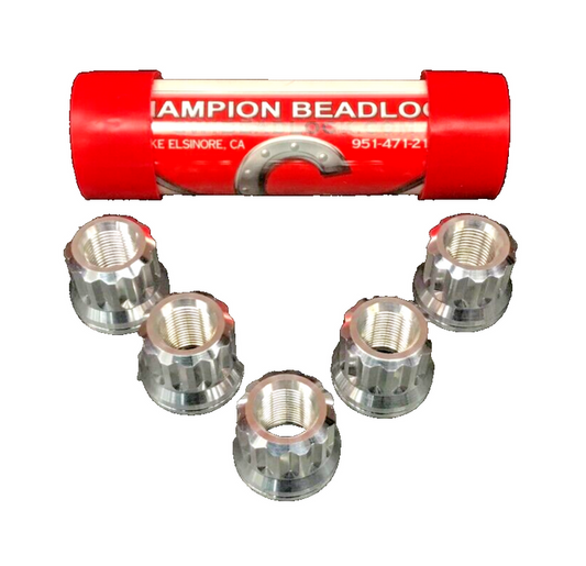 Champion Beadlock set of 5 pcs 12 mm x 1.5 Polished Machined Lug Nuts