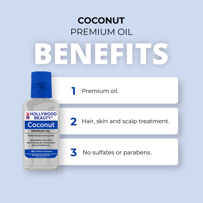 Coconut Premium Oil for Hair, Scalp, Skin, and Nails - 2 fl oz