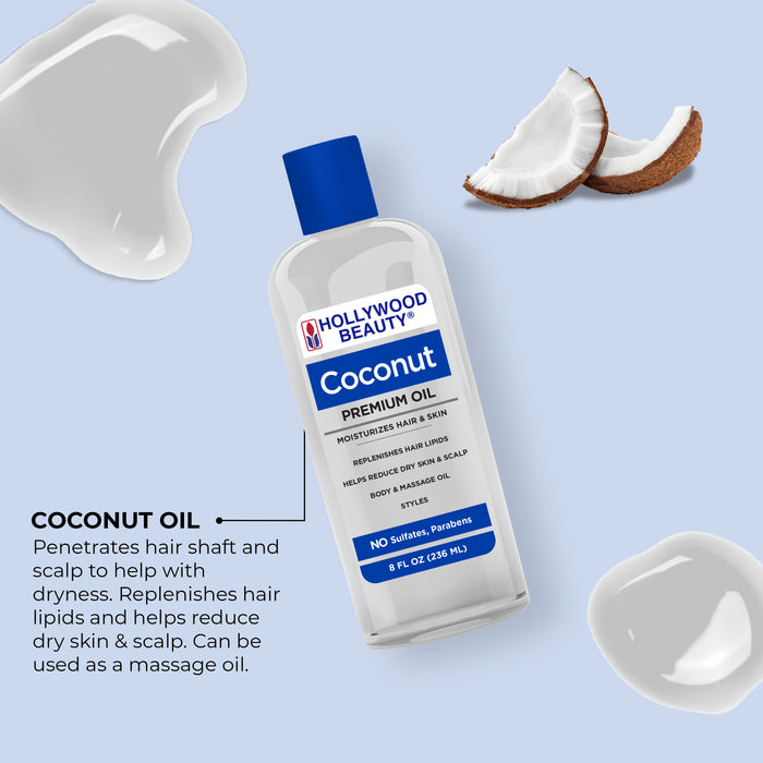 Coconut Premium Oil for Hair, Scalp, Skin, and Nails - 8 fl oz
