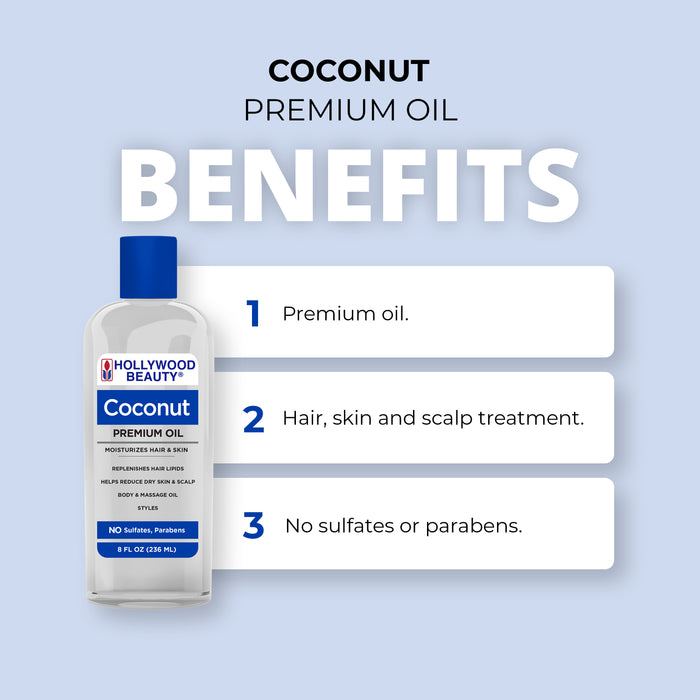 Coconut Premium Oil for Hair, Scalp, Skin, and Nails - 8 fl oz