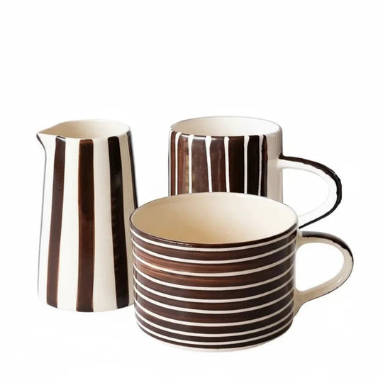 MUSANGO Coffee Lover's Ceramic Drinkware Set- Chocolate in Kuwait - Waha Lifestyle