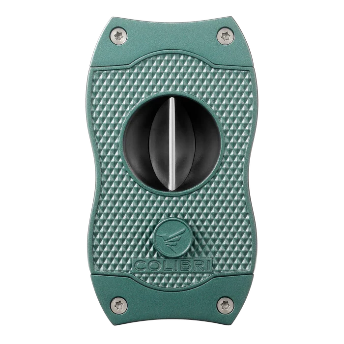 Colibri Diamond Green and Green V-Cut Cigar Cutter - CU300T37