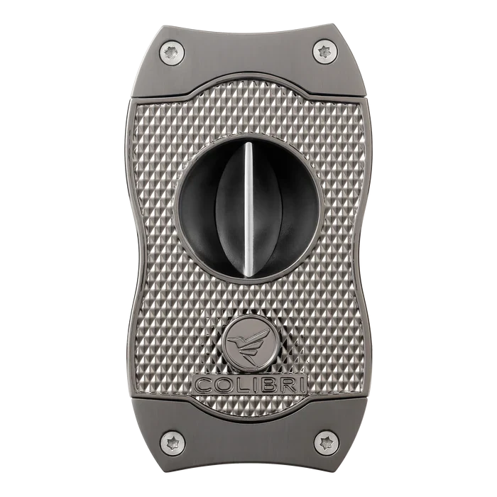 Colibri Diamond Gunmetal and Gunmetal V-Cut Cigar Cutter - CU300T33