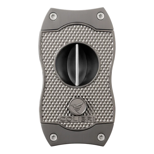 Colibri Diamond Gunmetal and Gunmetal V-Cut Cigar Cutter - CU300T33