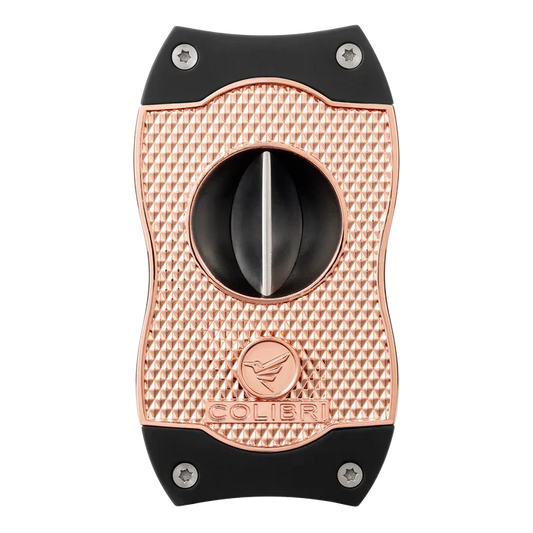 Colibri Diamond Rose Gold and Black V-Cut Cigar Cutter - CU300T34