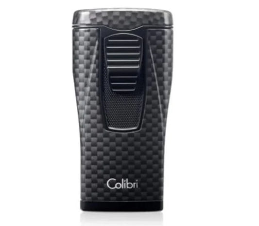 Colibri Monaco Carbon Fiber Black and Black Triple Torch Lighter - LI880T10