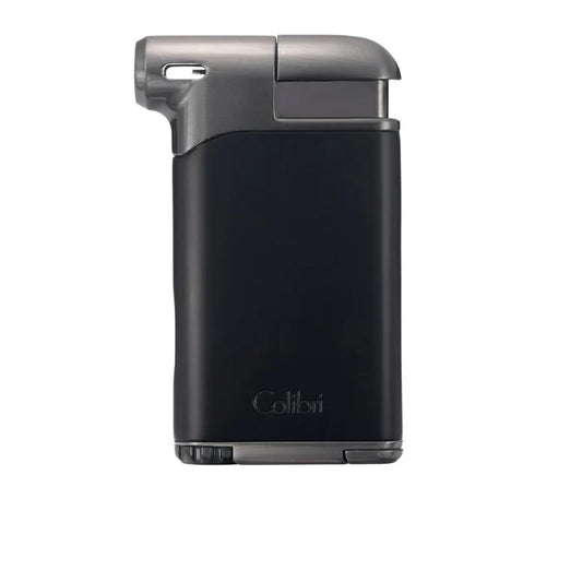 Colibri Pacific Air  Black and Gunmetal Single Soft Flame Pipe Lighter - LI400C7